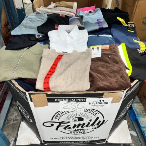 Branded Clothing Wholesale Pallet – 250 Pieces Liquidation Lot